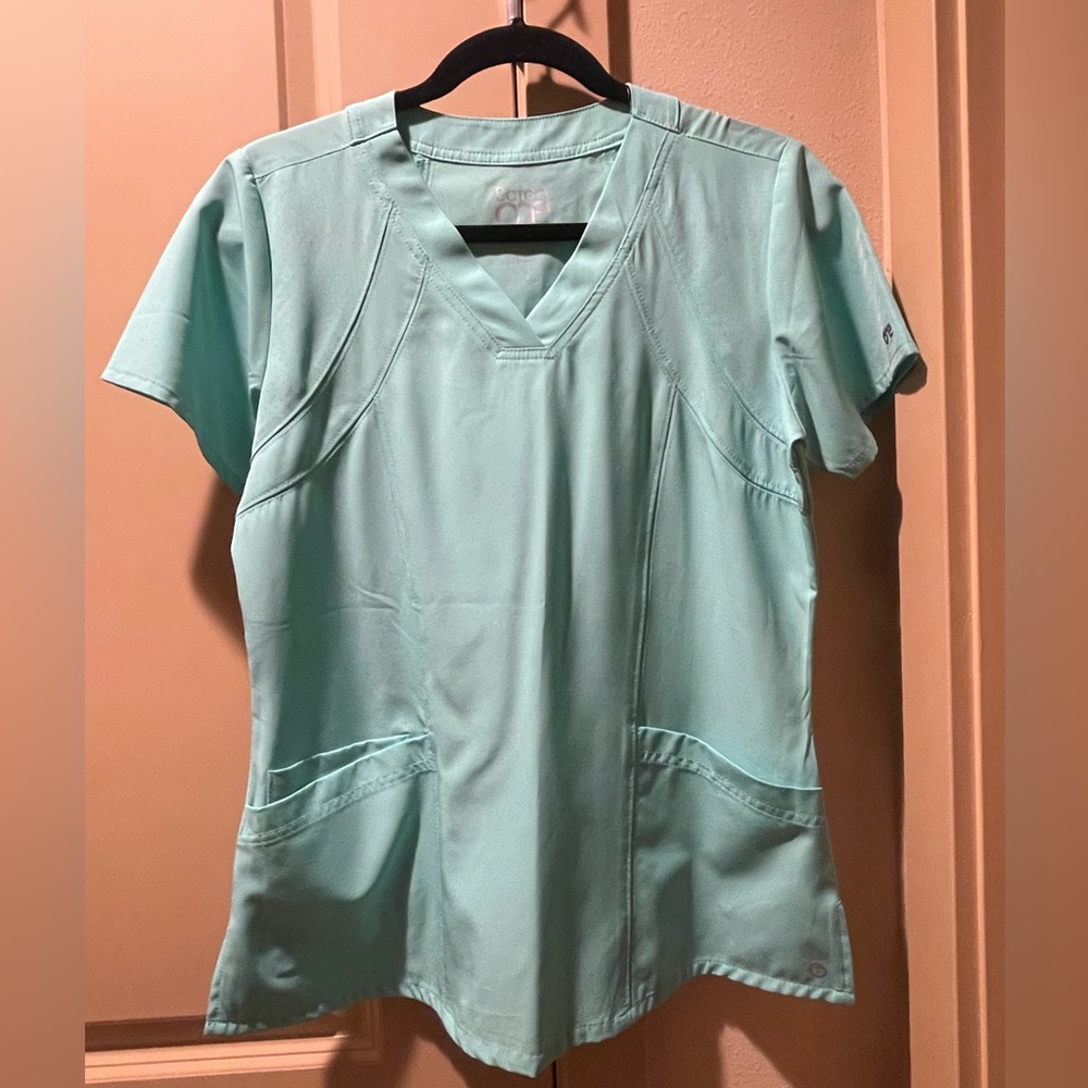 Barco Uniforms Aqua V-Neck Short Sleeve Scrub Top